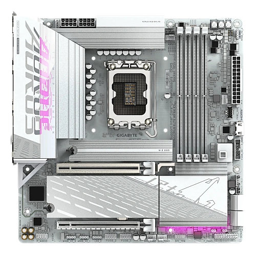 Матплата Gigabyte B860M Aorus Elite WiFi6E ICE,iB860,S1851,mATX,4DDR-5,2xPCI-Ex16,3M.2,HDMI,DP,15USB