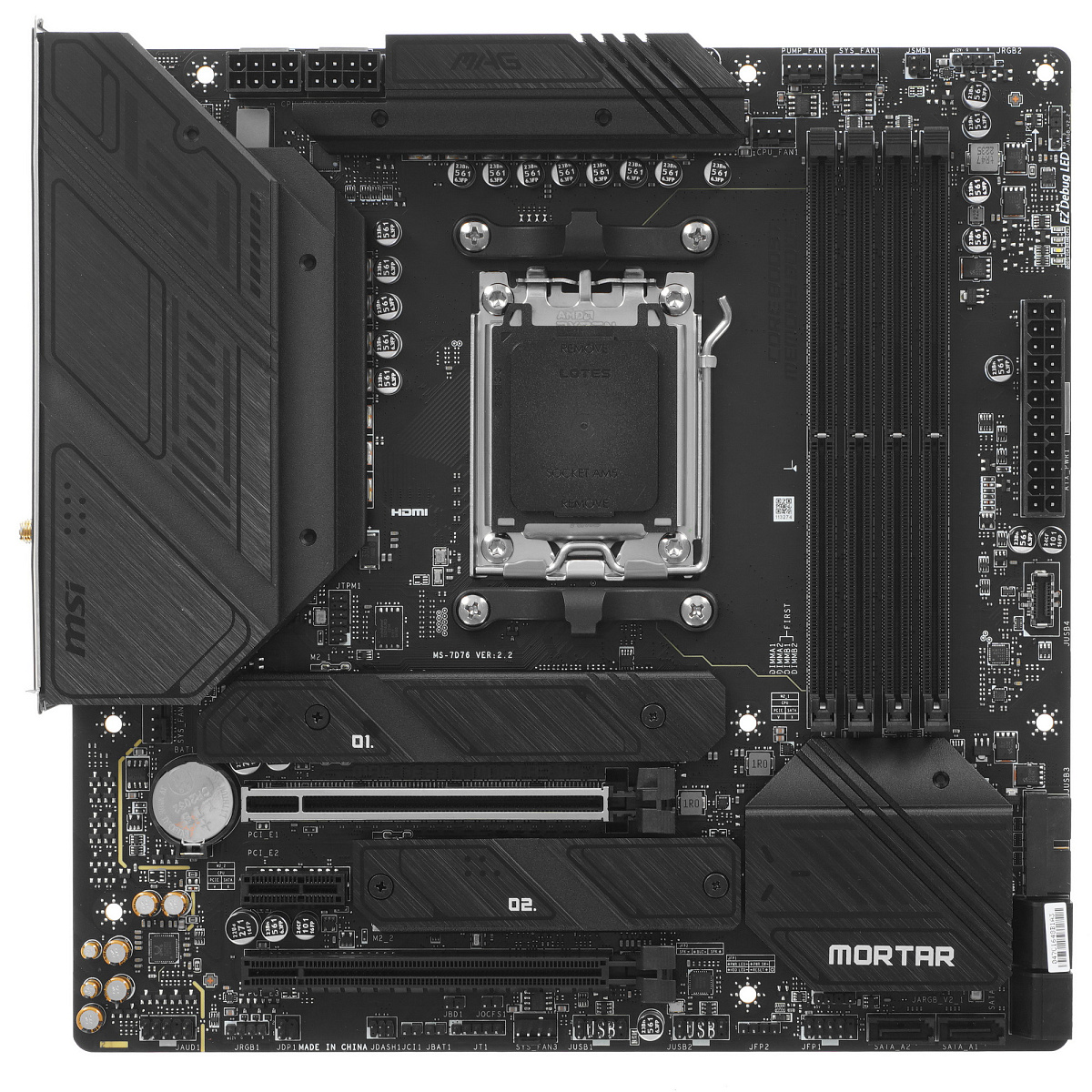 Материнская плата MSI MAG B650M MORTAR WIFI AM5 B650 4xDDR5 6xSATA3 RAID 2xM.2 HDMI DP mATX