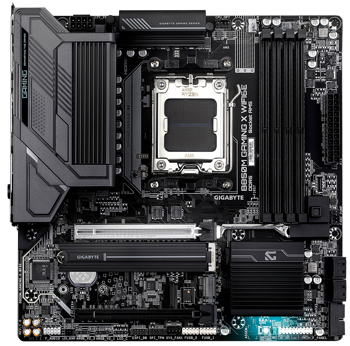 Матплата Gigabyte B850M Gaming X WiFi6E, AM5, mATX, 4DDR-5, 2xPCI-Ex16, 4SATA, 2xM.2, HDMI, DP,15USB